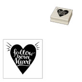 Volg je hart 	rubberstempel (Gestempeld)