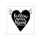 Volg je hart 	rubberstempel (Afrduk)