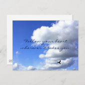 Volg je Heart Sky Flight Inspirerend Briefkaart (Voorkant / Achterkant)