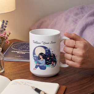 Volg Je Sterren Hemelse Vrouw Kunstprint Maan Koffiemok
