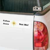 Volg Jezus, niet mijn Bumpersticker (Op Truck)