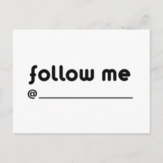 volg me @ briefkaart