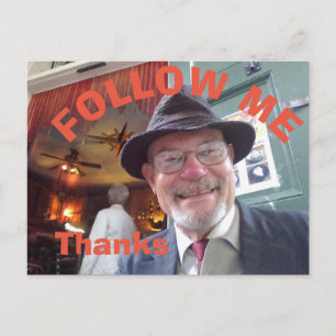 Volg me Cafe Briefkaart