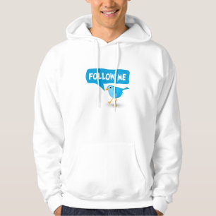 Volg me Cartoon Blue Bird Social Media Hoodie