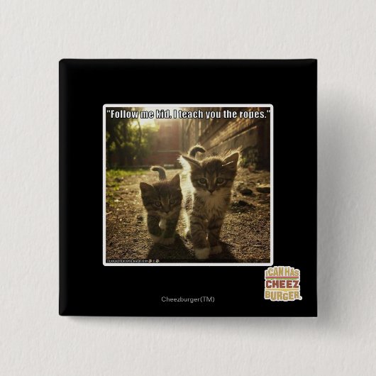 Volg me Kind Vierkante Button 5,1 Cm (Voorkant)