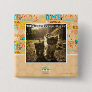 Volg me Kind Vierkante Button 5,1 Cm