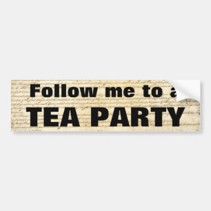 Volg me naar een TEA PARTY-Bumpersticker Bumpersticker