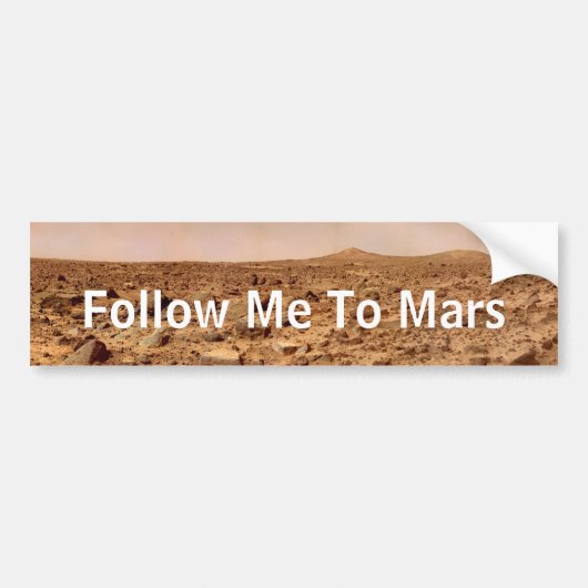 Volg me naar Mars - mars oppervlak Bumpersticker (Voorkant)