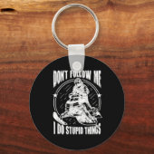 Volg me niet als ik domme dingen doe Snowmobile Gi Sleutelhanger (Voorkant)