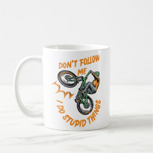 volg me niet grappige mountainbike koffiemok