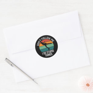 Volg me niet ik doe domme dingen schaatsen liefheb ronde sticker