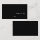 Volg me niet. Visitekaartje (Voorkant / Achterkant)