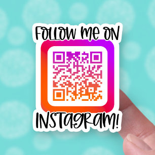 Volg me op Instagram Cute QR Code Small Business Sticker