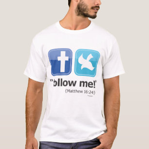 "volg me!" Sociale T-shirt met twee kanten (licht)