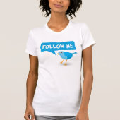 Volg me Twitter Blue Bird Dames Custom Top (Voorkant)