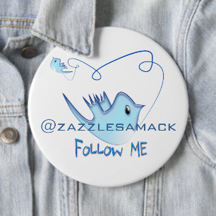 Volg ME Twitter Geschenken en wervelingen T-shirts Ronde Button 6,0 Cm