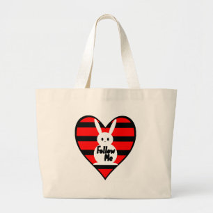 Volg me White Rabbit Grote Tote Bag