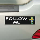 Volg mij bumpersticker (Op auto)