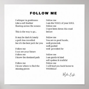 Volg mij gedicht muur kunst poster
