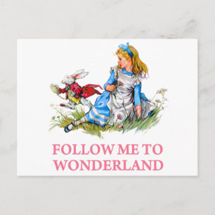 Volg mij - ik neem je mee naar Wonderland! Briefkaart