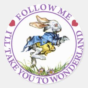 Volg mij - ik neem je mee naar Wonderland! Ronde Sticker