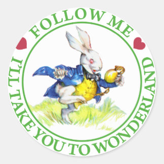 Volg mij - ik neem je mee naar Wonderland! Ronde Sticker
