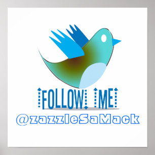Volg mij op je Twitter-adres Poster