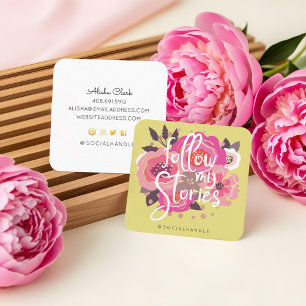 Volg mijn Instagram Stories Bloemen Social Media Vierkante Visitekaartje