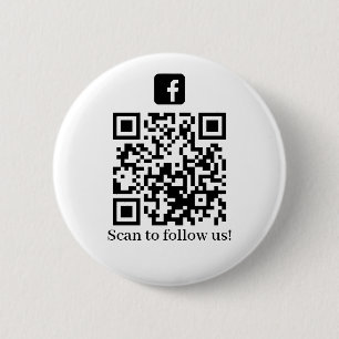 Volg ons Business QR-code Ronde Button 5,7 Cm