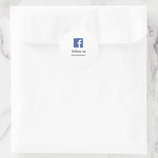 volg ons facebook gebruikersnaam social media voeg ronde sticker (Tas)