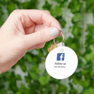 volg ons facebook gebruikersnaam social media voeg sleutelhanger