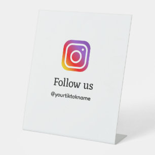 volg ons Instagram gebruikersnaam social media voe Reclamebord Met Voetstuk