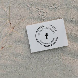 Volg ons/mij op Facebook, Social Media Rubberstempel