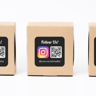 Volg Ons Op Instagram Sociale Media QR Code Eenvou Vierkante Sticker