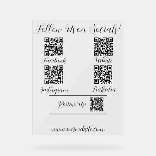 Volg ons op Social Media Acryl Sign Bord