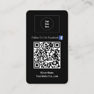 Volg ons op Social Media QR Code Black Visitekaartje