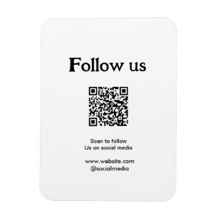 Volg ons op sociale media scan QR-code om te volge Magneet