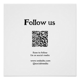 Volg ons op sociale media scan QR-code om te volge Perfect Poster