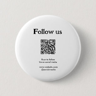 Volg ons op sociale media scan QR-code om te volge Ronde Button 5,7 Cm