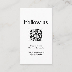 Volg ons op sociale media scan QR-code om te volge Visitekaartje