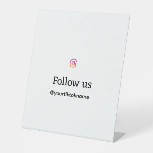 volg ons thread gebruikersnaam social media voeg Q Reclamebord Met Voetstuk