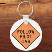 Volg piloot-autobordje sleutelhanger (Voorkant)