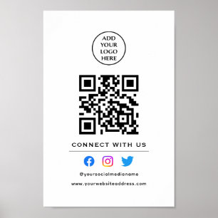 Volg Scan om verbinding met ons te maken QR-code U Poster