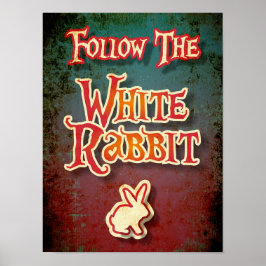 Volg The White Rabbit leuke en grappige typografie Poster