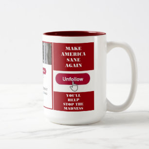 Volg Trump Twitter-Mok Tweekleurige Koffiemok