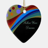 Volg uw droomregenbogen en cirkelvormgeving keramisch ornament (Rechts)