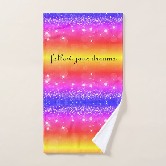 Volg uw droomregenboog met handdoekjes bad handdoek (Handdoek)