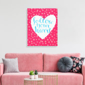 Volg uw hart 3 canvas afdruk (Insitu (Woonkamer))