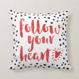 Volg uw hartcitaat kussen