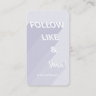 Volg, zoals & deel Periwinkle Social Media Foto Visitekaartje